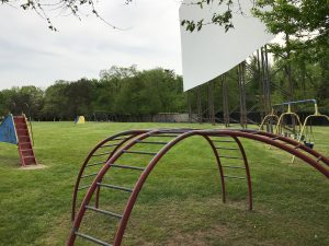 Large playground in front of the screen at bengies drive-in theater